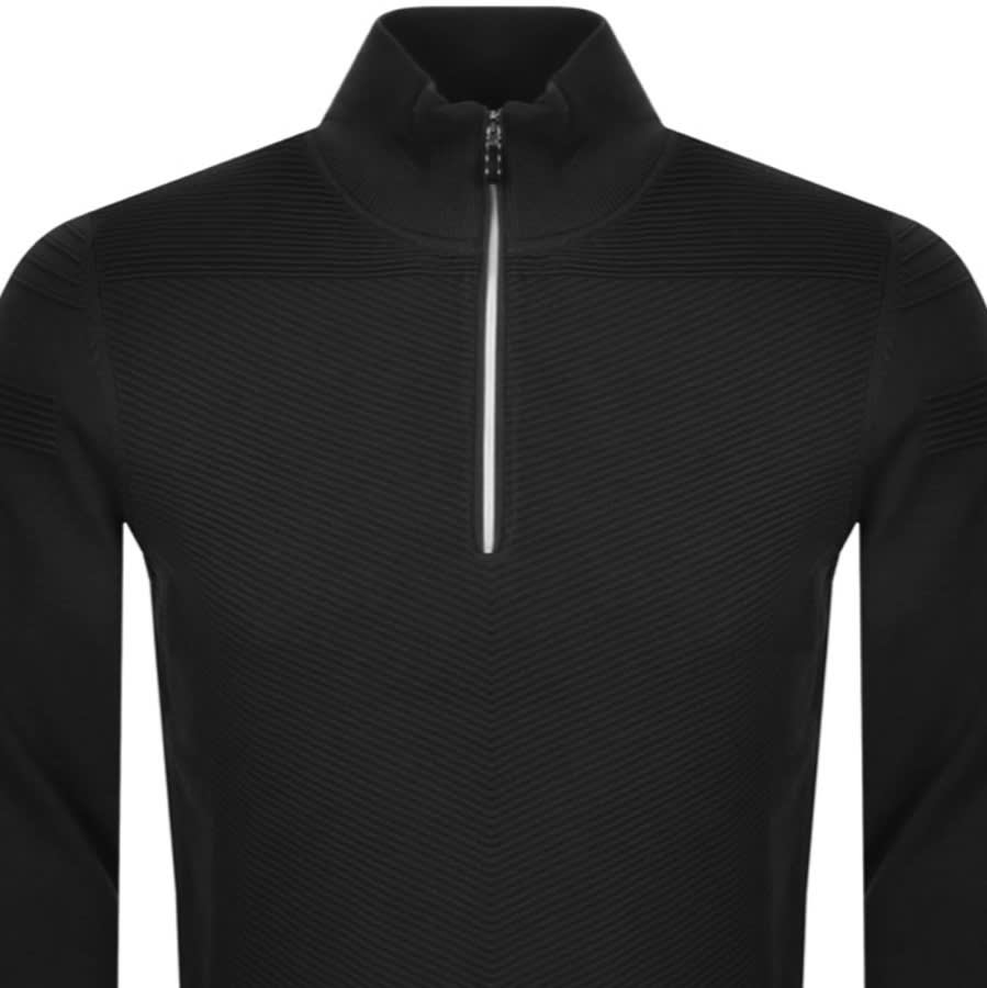 Alternative Image for ProductBOSS Zomin Half Zip Knitted Jumper Black2